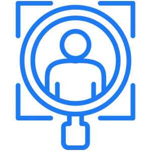 Icono de búsqueda de talento o reclutamiento.