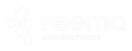 Logotipo blanco de Fegma Consultores.